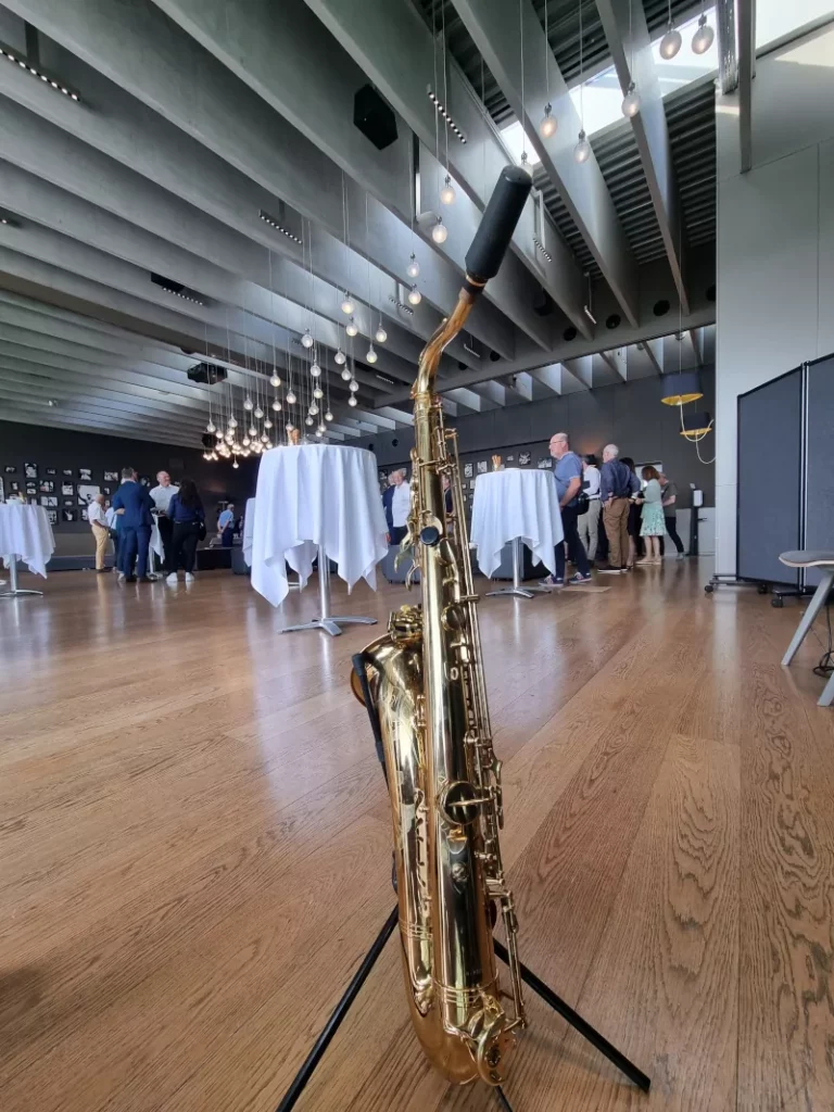 Le Saxophone lors de l'animation musicale au musée Olympique Lausanne